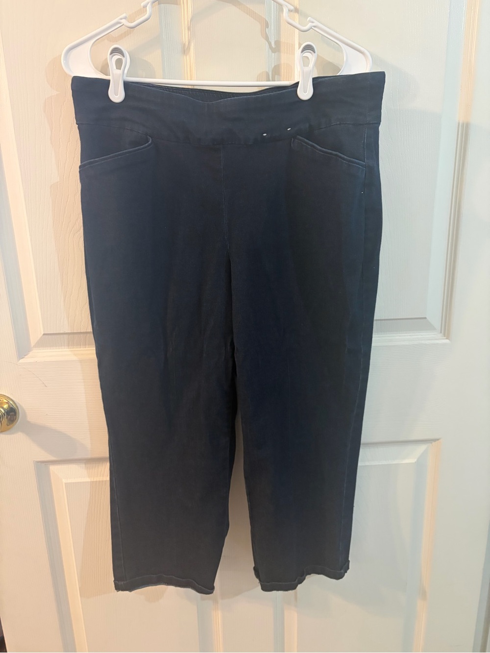 Croft & Barrow Pull On Capri Pants Size 14 Navy Blue Stretch